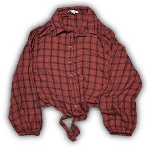 American-eagle-outfitters Women's Red and Burgundy Shirt